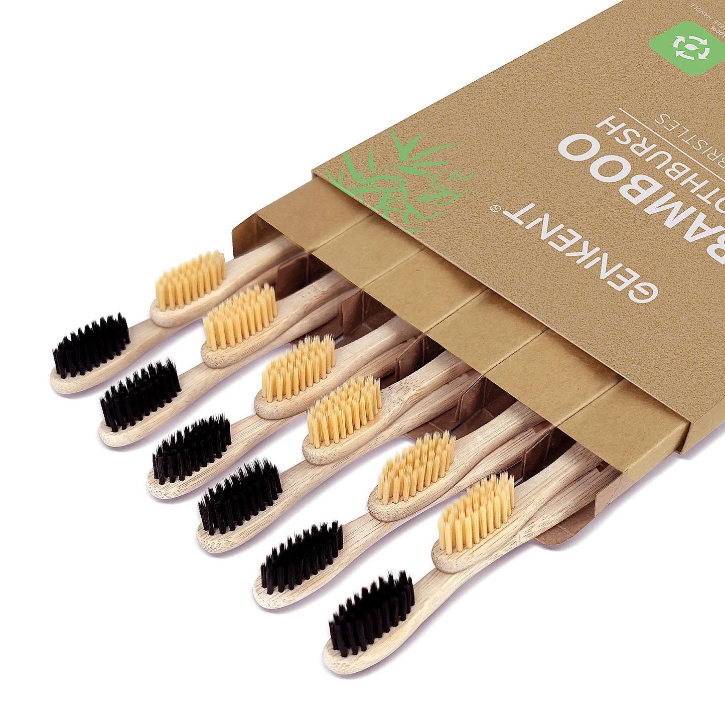 8 Pack BPA Free Kids Bamboo Toothbrushes with Individually Wrapped