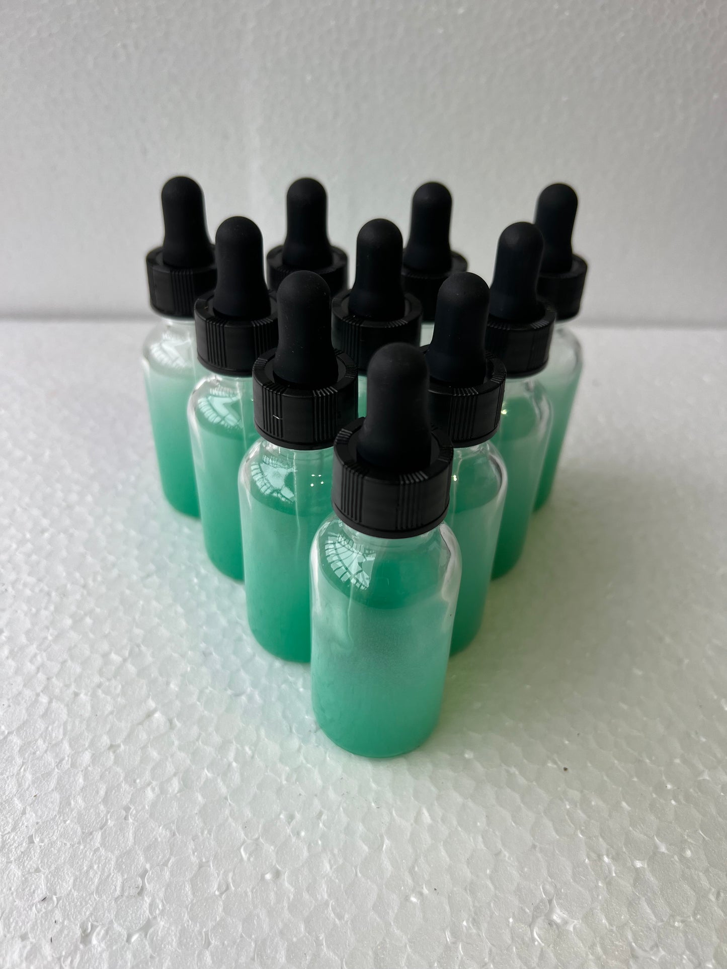 12 PACK 1oz  TEAL Glass Dropper Bottles