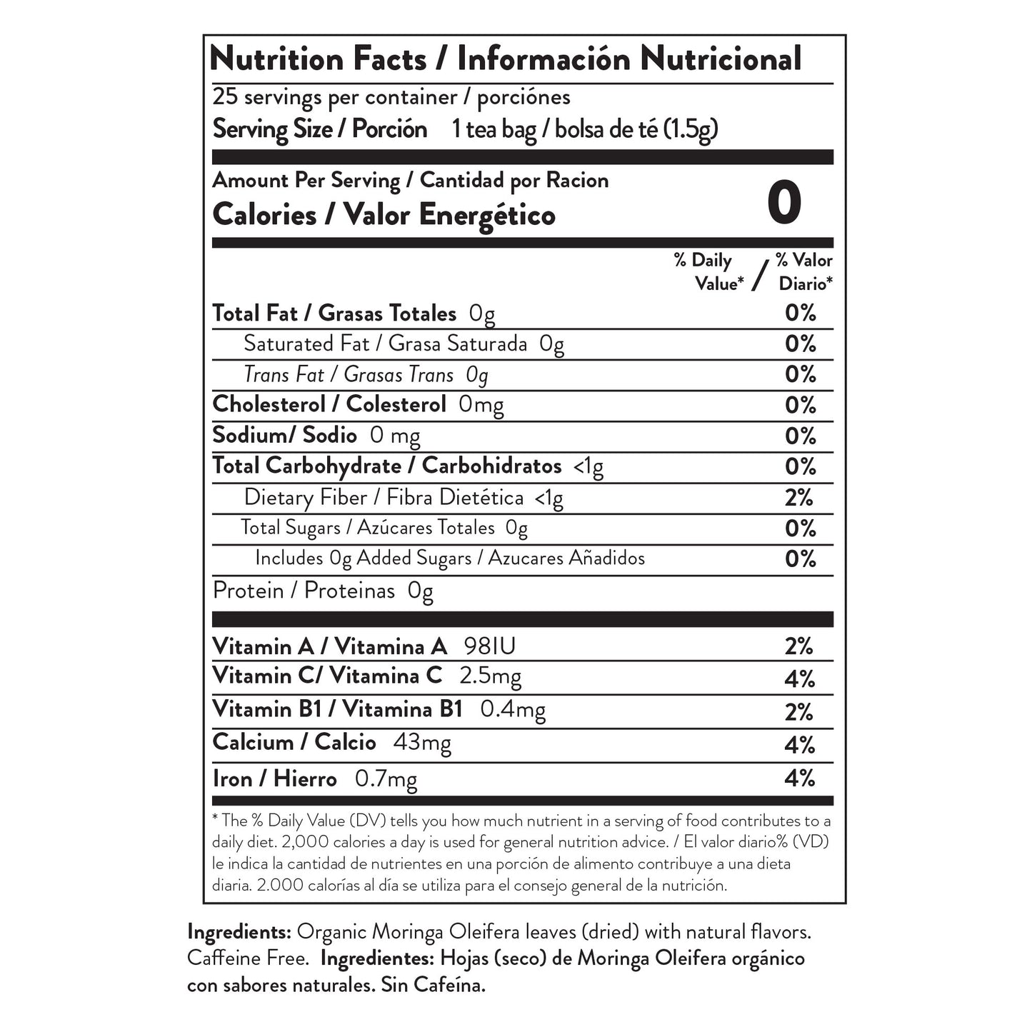 Miracle Tree's Organic Moringa Tea, Apple & Cinnamon