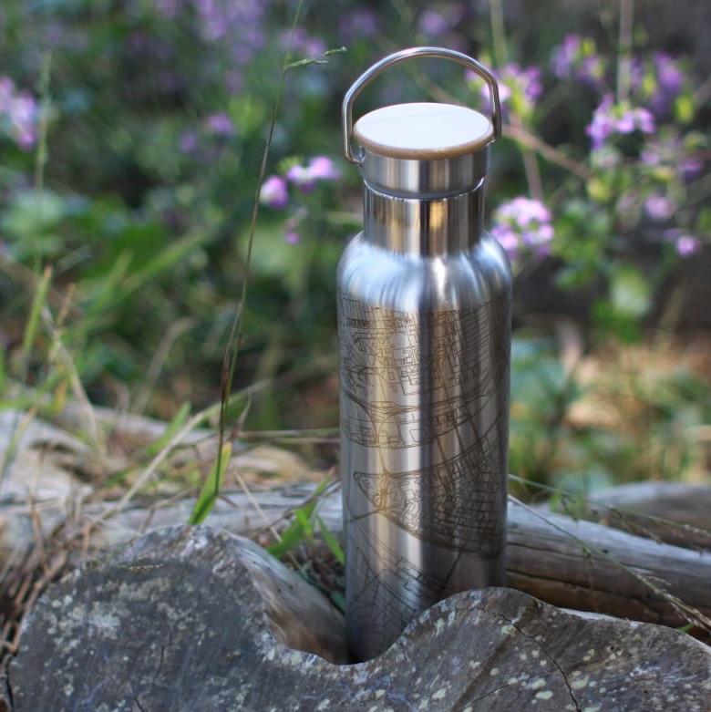 Pawleys Island - South Carolina Map Bottle with Bamboo Top